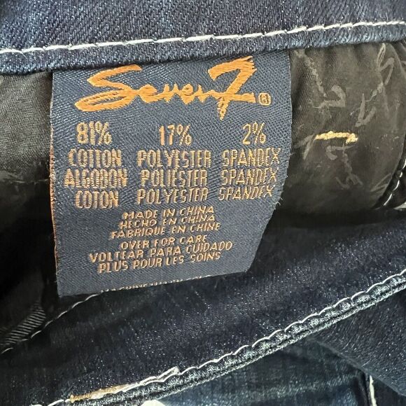 Seven7 Womens Blue Skinny Jeans Mid Rise Pockets Logo Cotton Blend - Picture 8 of 13